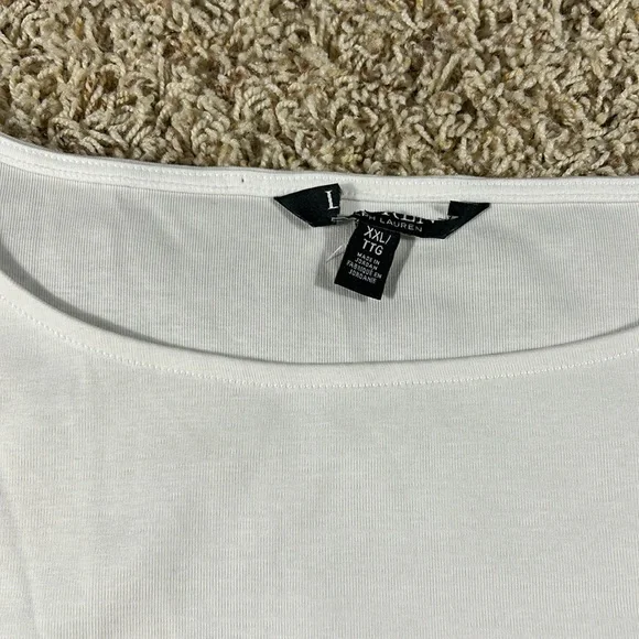 Lauren Ralph Lauren- Boat-Neck White Blouse - Size XXL - Picture 2 of 5